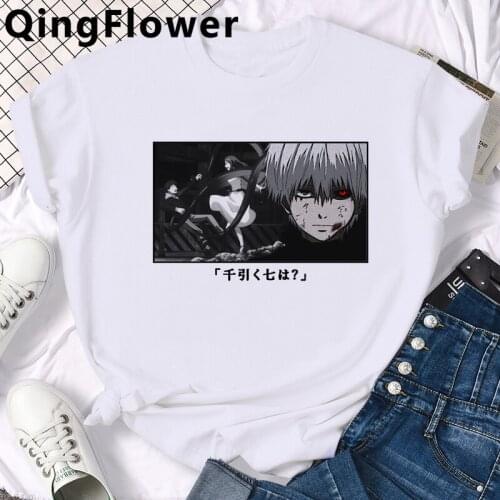 Anime Tokyo Ghoul Manga Kaneki Ken summer top clothes male tumblr aesthetic couple top tees tshirt harajuku kawaii vintage