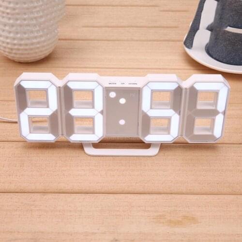 3D Large LED Digital Wall Clock Date Time Automatic Backlight Nightlight Display Table Desktop Alarm Clock Home Decoration