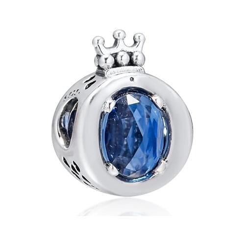 Beads For Jewelry Making Blue Sparkling Crown O Charm Fits Sterling Silver Charms Bracelet & Bangle Fashion Female DIY Beads