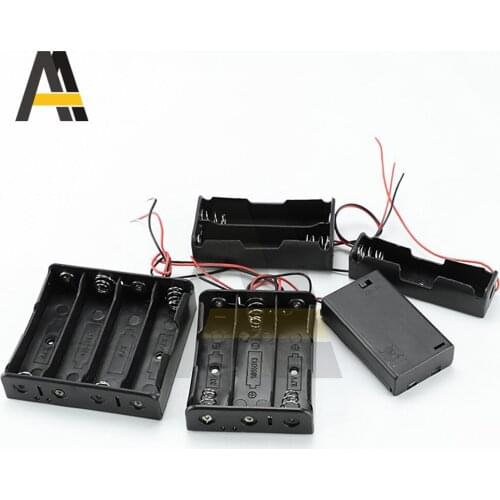 AA Size Power Battery Storage Case Box 1 2 3 4 Slots Battery Case Box With Lead Wire Bateria Protection Container