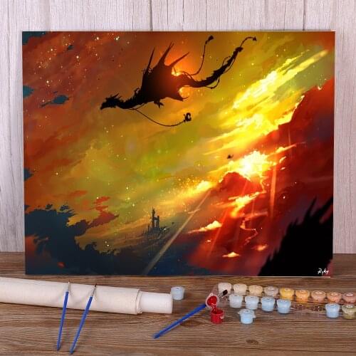 Scenery DIY Paint By Numbers Complete Kit Acrylic Paints 50*70 Boards By Numbers Wall Paintings For Adults For Handicraft