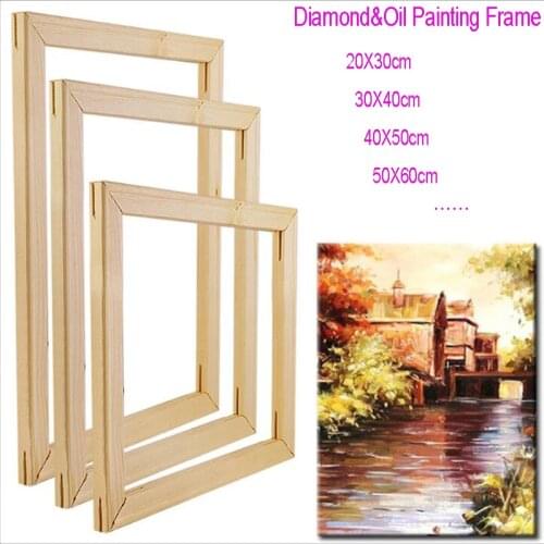 Wooden Frames For Diamond Oil Painting Picture Wall Nature Wood Canvas Factory Price Art Decor Diy Mural Decorative