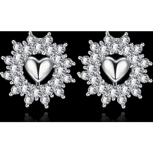 Environmental Protection White Gold: War In Paradise Zircon Heart Modeling Ear Nail E026-c Kzce026