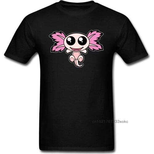 Pinky The Axolotl Casual Short Sleeve Tees Father Day Round Neck 100% Cotton Fabric Boy T Shirt Casual Tee-Shirt Funny