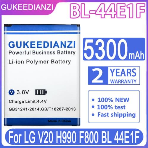 GUKEEDIANZI Battery BL-44E1F 5300mAh For LG V20 H990 F800 VS995 US996 LS995 LS997 H990DS H910 H918 Battery