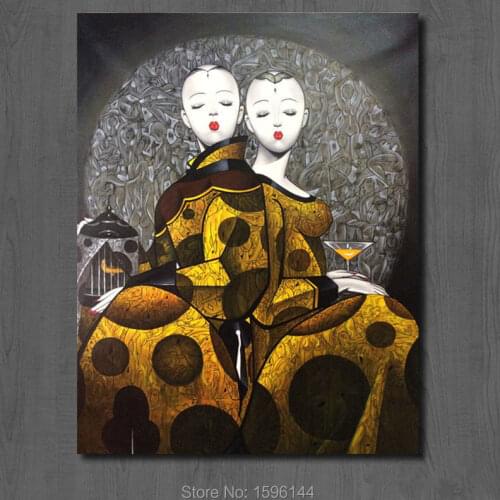 Wall Painting Canvas Hand painted Contemporary Art Picture Chinese style Modern Ornaments Women Oil Painting Home Decor