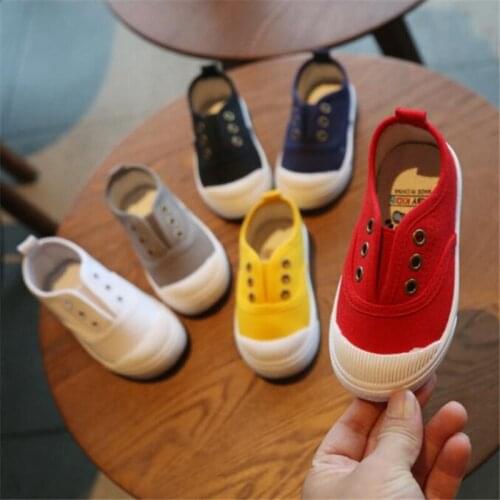 2020 Spring Summer Kids Shoes For Boys Girls Insole 14.5-19CM Candy Color Childrens Casual Canvas Sneakers Soft Fashion Shoes