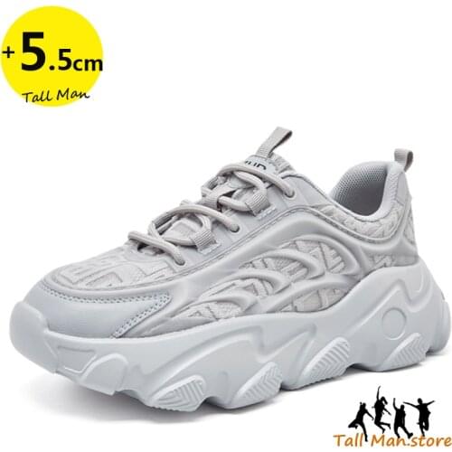 Sneakers Women Elevator Shoes Height Increasing Shoes Insole 5-5.5cm Thick soled Sports Running Shoes