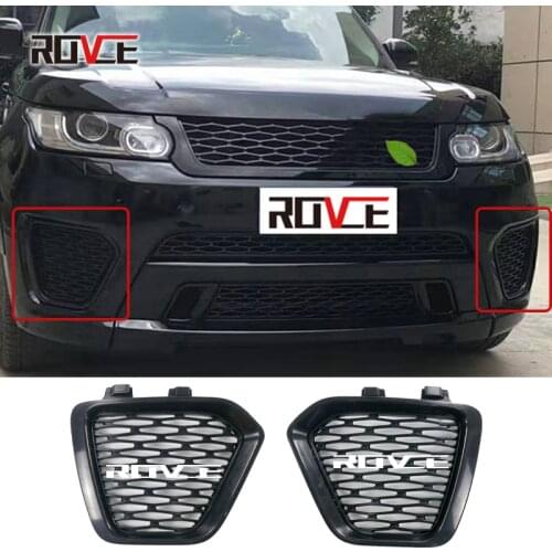 ROVCE Car Front Grill Mesh Left Right Fog Light Lamp Cover for Land Rover Range Rover Sport SVR 2014-2017 L494 LR060338 LR060339