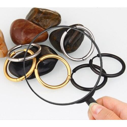 1 pair Men Womens Titanium Steel Hoop Earring High Polish Smooth Round Ear Circle Earring Classic Pop Anti-allergic Ear Jewelry