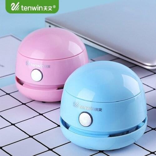 Tenwin Desktop Electric Vacuum Cleaner Desk Set Auto Mini Portable Cordless Dust Sweeper For Kids Gift Office School Supplies