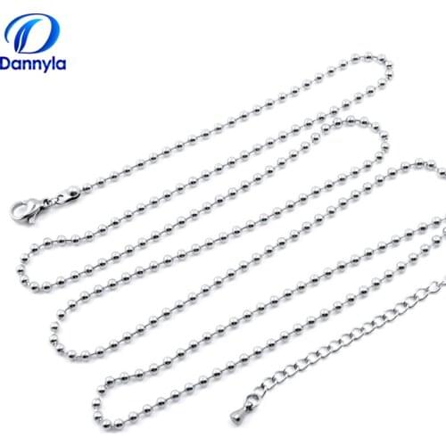 Wholesale 10pcs/lot Stainless Steel 75+5cm Ball Chain Necklace Jewelry High Quality MICH01