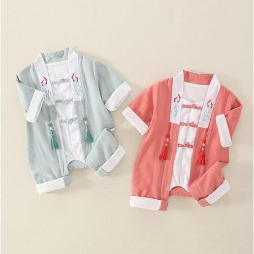 Autumn baby monk clothes kimono newborn jumpsuit home short-sleeved boy girl baby romper romper