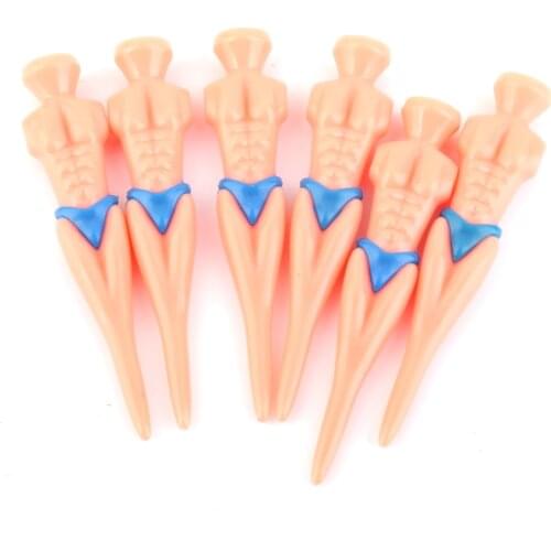 Plastic Novelty Male Model Golf Tees Divot Tool Joke Funny Gift 6PCS Blue Festivals Xmas Gift Party Funny Golf Accessory for Men