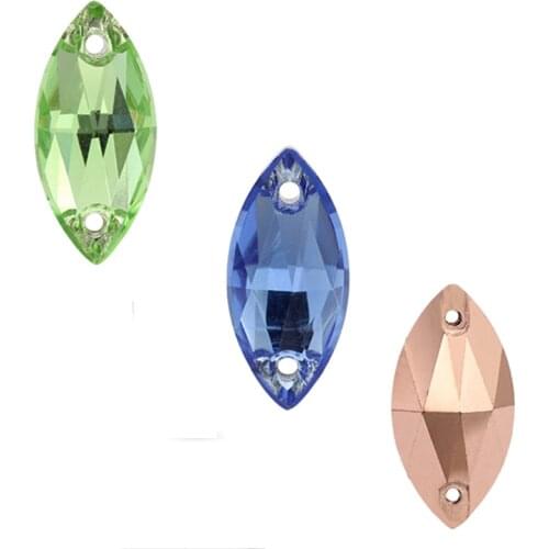 Blue Purple Crystal Flatback Sew-on Rhinestones Strass Glass for Diy Craft Christmas/Clothing Garment Decoration Jewelry Sew