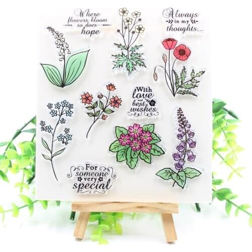 KSCRAFT Flowers Transparent Clear Silicone Stamps for DIY Scrapbooking/Card Making/Kids Fun Decoration Supplies 232