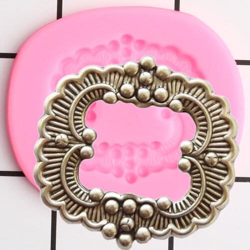 Retro Frame Shape Silicone Mold Sugarcraft Fondant Cake Decoration Tools DIY Party Candy Polymer Clay Chocolate Gumpaste Moulds