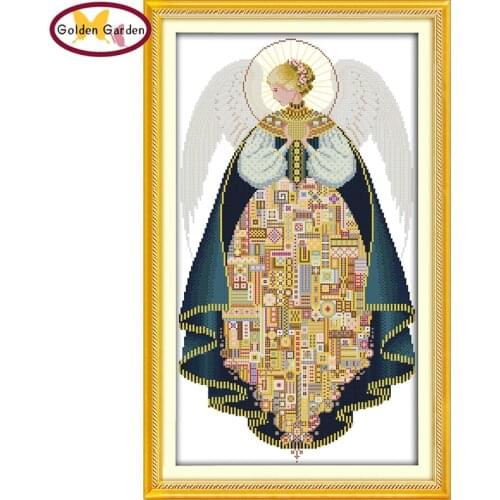 NKF Angel figure style Christmas counted cross stitch patterns free chats designs needlework embroidery kit for home decoration
