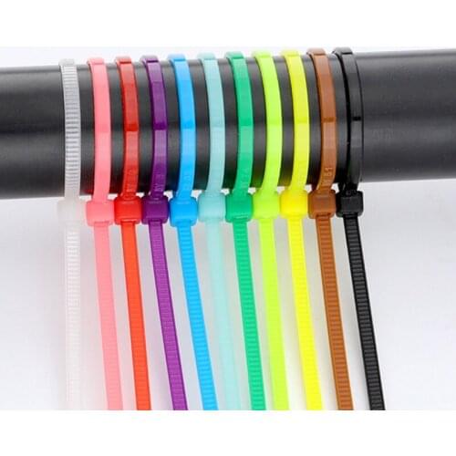 100pcs Self-Locking Corrosion Resistance Nylon Wire Cable Zip Ties Organiser Fasten Cable