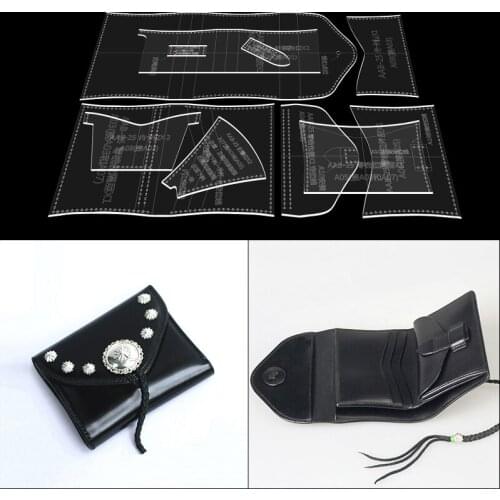 Sewing pattern DIY wallet handmade leather 2021 New Kraft paper acrylic version type drawings leather art paper pattern template