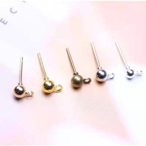 30 Pcs 3/4/5 Mm Hot Sale Round Ball Earrings Ear Line Piercing Pins For WomenS Jewelry Making Discovery Diy Earrings Connectors