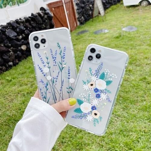 Flowers Grass Transparent Soft Phone Case For OPPO Realme C17 C15 C12 C11 C2 A1K 3 5 5S 6i 7i 7 6 Pro A92 A15 A3S Cover Shell