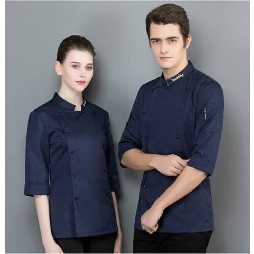 Chef Catering Uniforms Men and Women Stand Collar Cook Wear Summer Breathable Short Sleeve Work Jackets Hotel Chef Clothing