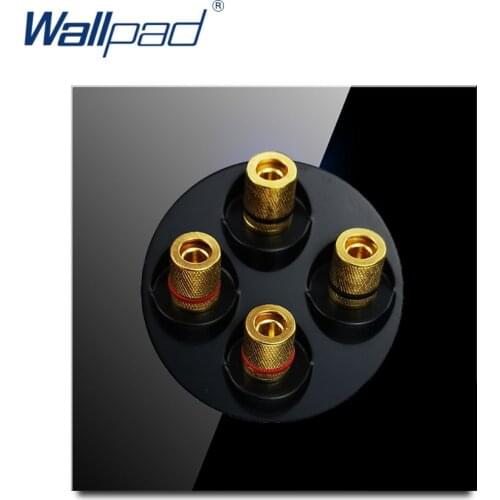 Wallpad 4 Audio Socket New Arrival Crystal Glass Panel Wall Power Socket Outlet Grounded With Child Protective Lock