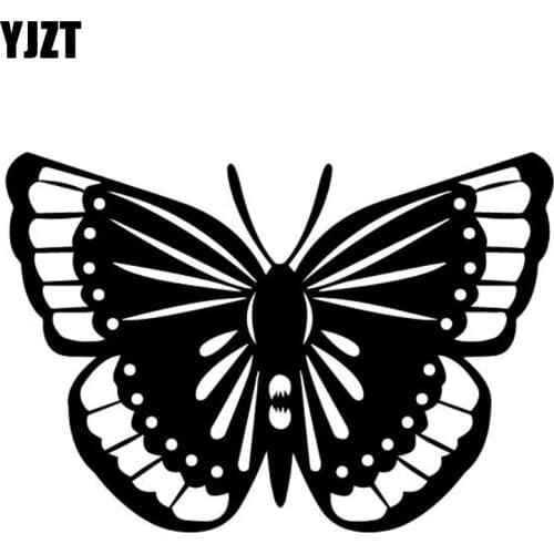 YJZT 16.6CM*11.5CM Butterfly Decorate Pattern Car Stickers Car Trunk Vinyl Decal Black/Silver C4-2558