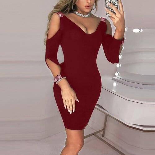 2021 Women Solid V-neck New Summer Sexy Black Club Dress Mini Sequins Dresses Elegant for Female Robe Vestidos party dress