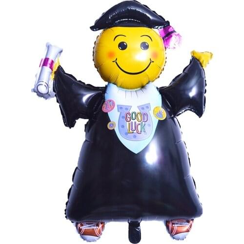 1pcs 102x92cm Large Graduation Cartoon Figure Balloons Doctor Aluminium Foil Ballon Graduation Party Classroom Decoration