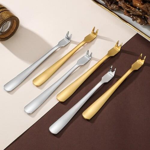 1pc Stainless Steel Meat Fork Dinner Fruit Dessert Long Cutlery Mini Forks Bbq Meat Fork Kitchen Outdoor Picnic Accessories Tool