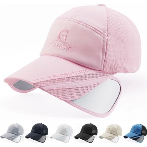 2021 Golf Hats Unisex Summer Sun Protection Outdoor Leisure Cap Quick-Drying Breathable Big Brim Mesh Baseball Cap Adjustable