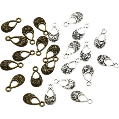 40pcs Vintage Alloy Metal Two Color Baby Apron Charms For Jewelry Making Finding Accessories Wholesale