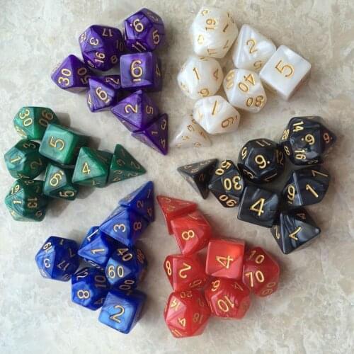 7Pcs KTV Party Multicolor Polyhedral Numbers Dice Table Board Game Supply Gift
