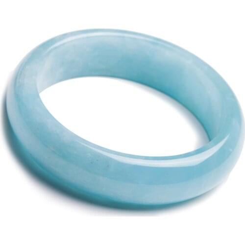 AAAA Genuine Natural Blue Ocean Gems Stone Sky Blue Transparent Round Charm Bangle Just One Inner Diameter 60mm