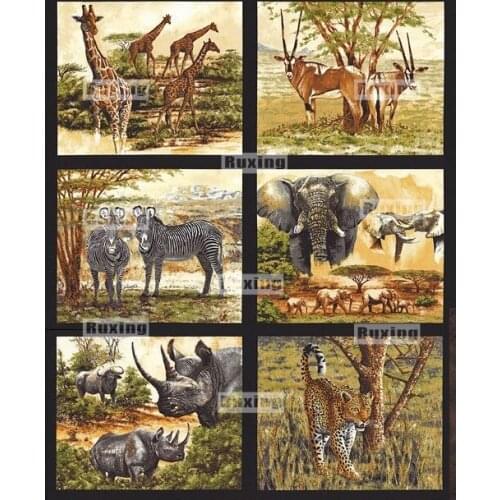 RUXING DIY Diamond Embroidery Animals Diamond Painting Cross Stitch Mosaic Pattern Full Rhinestone Home Decor wall stick