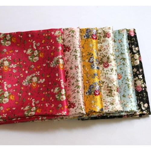 100cm*148cm Tilda Floral Design Satin Fabric Silky Polyester Charmeuse Material For Dress Lining