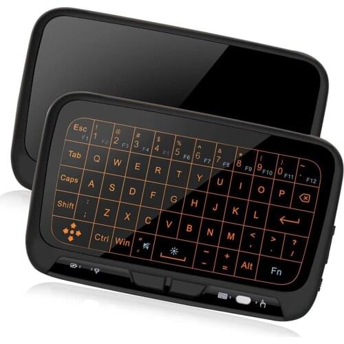 2.4Ghz Mini Wireless Keyboard Backllit Full Screen Mouse Touchpad Combo Rechargeable Remote Control for PC,Android Tv Box,HTPC