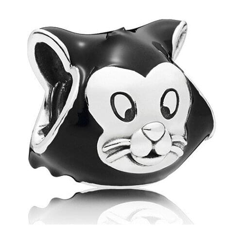 5PCS Bijoux Jewelry Accessories Metal Black Enamel Animal Cut Cat Monkey Bead For Jewelry Making DIY Charm Women Man Bracelet