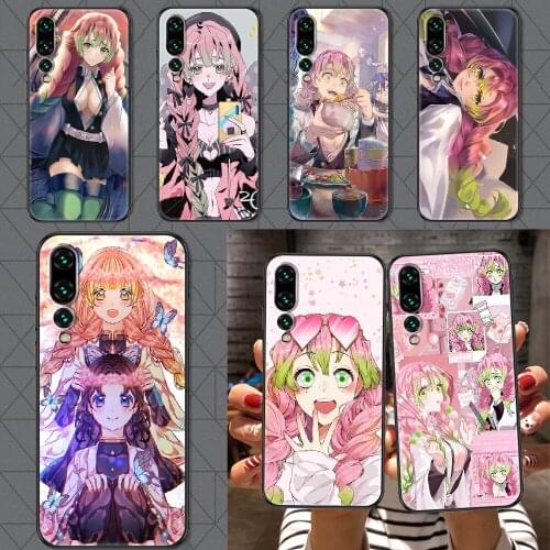 Demon Slayer Kanroji Mitsuri Phone case For Huawei P Mate P10 P20 P30 P40 10 20 Smart Z Pro Lite 2019 black 3D back fashion