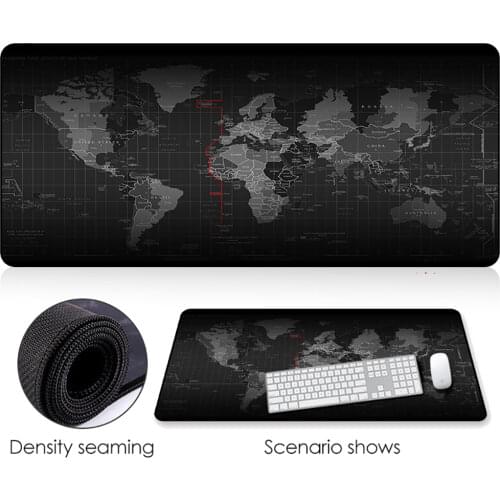 World Map Gaming Mouse Pad For PC Computer Gamer Extra Large Mousepad For Notebook Laptop Non-Slip Rubber Keyboard Desktop Mat