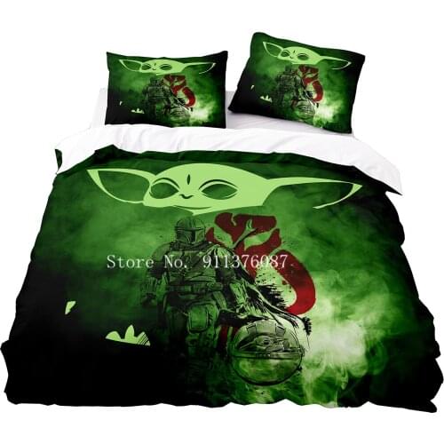 Disney Star Wars Baby Yoda Bedding Set 3D Home Textile Kids Adults Single Double Queen King Bedspread Duvet Cover Pillowcases