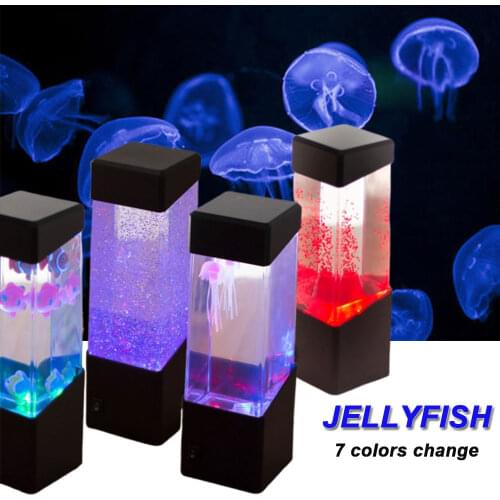 7Colors Chaning Jellyfish Lamp Aquarium Creative LED Night Light Desk Lamp Fish Volcanic LED Light for Home Decor Bedroom Car