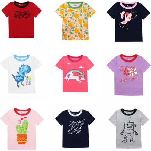 Summer Cartoon Printed T-shirts for Baby Boys and Girls Tops for Toddler Cotton Tees for Child Childrens Outfits Baby Clothes