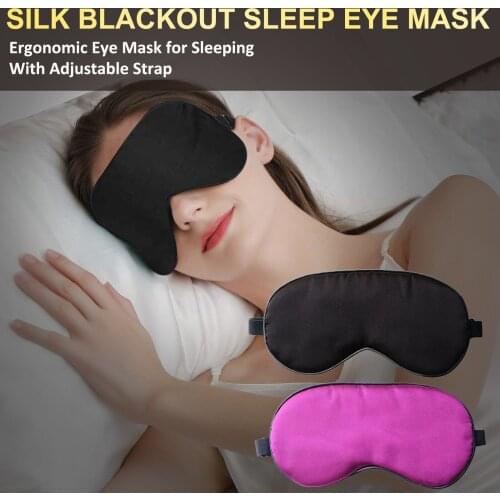 Sleep Mask Fast Sleeping Silk Blackouted Soft Travel Eyeshade Cover Shade with Adjustable Strap Sleep Eye Mask Soft Portable