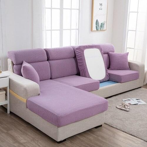Plush Sofa Seat Cushion Cover Thick Chaise Longue Couch Cover Elastic Sofa Protector