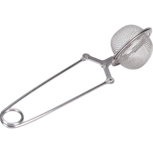 Stainless Steel Spoon Tea Ball Infuser Filter Squeeze Leaves Herb Mesh Strainer