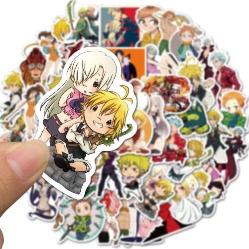 50pcs Japan Seven Deadly Sins Anime Stickers Suitcase Skateboard Laptop Suitcase Motorcycle Graffiti Waterproof Stickers Decals