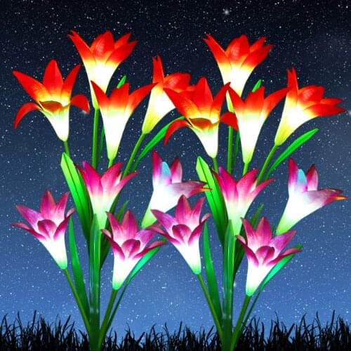 Solar Lights Garden Decoration Outdoor, Multi-Color Changing Lily Solar Flower Lights for Patio,Yard Decoration